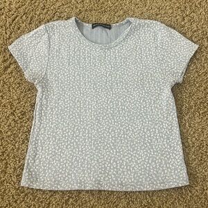 light blue top with white flowers — brandy melville